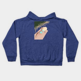 Woman at the beach 5 Kids Hoodie